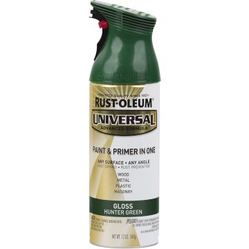 Rust-Oleum 245214 Universal All Surface Spray Paint, 12 oz, Gloss Hunter Green