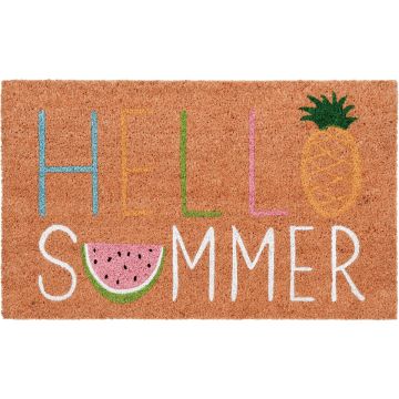 Natco Home 18 In. x 30 In. Coir Outdoor Doormat, Hello Summer