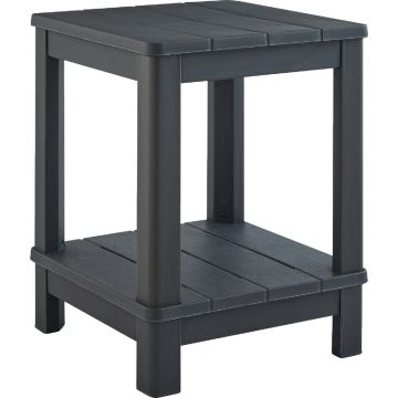 Adams Keter Graphite 16 In. Square Resin Deluxe Side Table