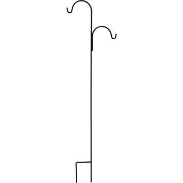 UrbanGarden 90 In. Matte Black Square Steel Offset Shepherd Hook