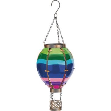 Regal Art & Gift Small Striped Hot Air Balloon Solar Lantern