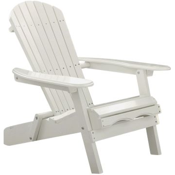 Northbeam White Acacia Folding Adirondack Chair