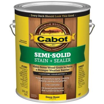 Cabot Solid Water-Based Deck Stain - Deep Base - 1 Gallon