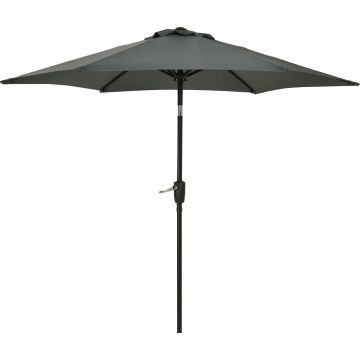 Outdoor Expressions 9 Ft. Pulley Gray Market Patio Umbrella with Chrome Plated Hardware