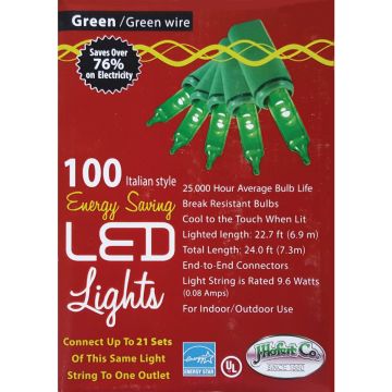Home Impressions Green 100-Bulb Italian Style LED Light Set
