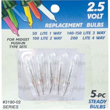 Home Impressions Mini Clear 2.5V Replacement Light Bulb (5-Pack)