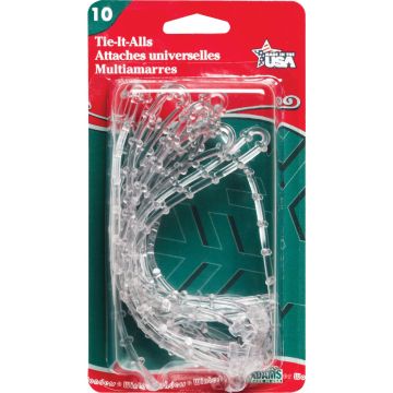 Adams 12 In. Clear Plastic Garland Tie (10-Pack)