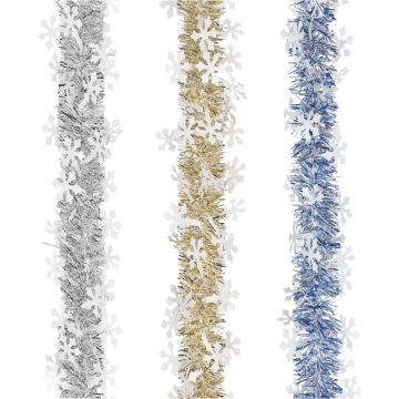 Holiday Trims 12 Ft. White Snowflake Garland Assortment