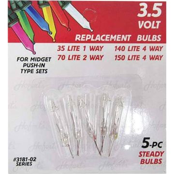 Home Impressions Mini Clear 3.5V Replacement Light Bulb (5-Pack)