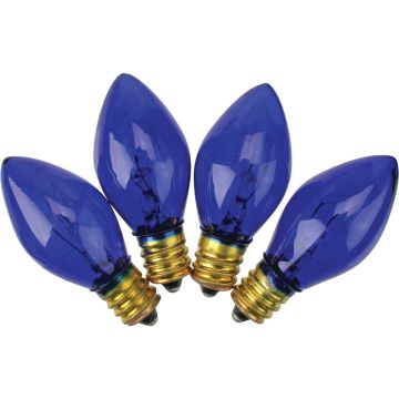Home Impressions C7 Blue Transparent 125V Replacement Light Bulb (4-Pack)