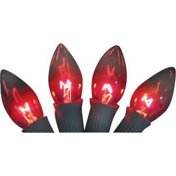 Home Impressions C9 Red Transparent 125V Replacement Light Bulb (4-Pack)
