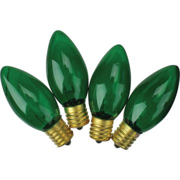 Home Impressions C9 Green Transparent 125V Replacement Light Bulb (4-Pack)