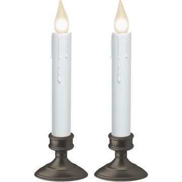 Xodus 2.5 In. x 8 In. H. x 1.5 In. D. Aged Bronze Base Battery Operated Hot Spot Candle with 6 Hour Repeating Timer (2-Pack)