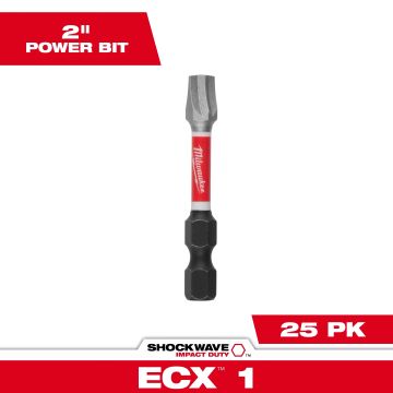 Milwaukee SHOCKWAVE™ Impact Duty 2"ECX™ 1 Power Bits Bulk 25