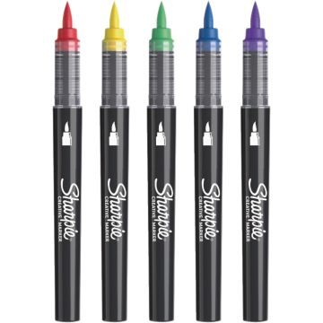 Sharpie Assorted Colors Water-Based Acrylic Brush Tip Creative Markers (5-Pack)