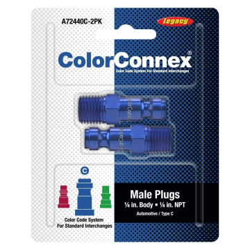 ColorConnex 1/4" Automotive Interchange Plug MNPT 2-Pack