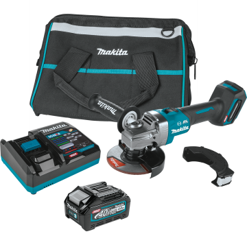 Makita 40V max XGT® Brushless Cordless 4‑1/2” / 5" Angle Grinder Kit, with Electric Brake (4.0Ah)
