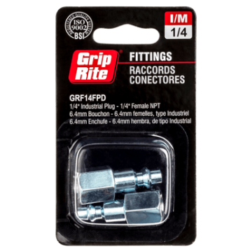 1/4" Industrial Steel Plugs 1/4" NPT Female Thread Grip-Rite