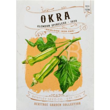Heirloom Clemson Spineless Okra Seeds (1939)