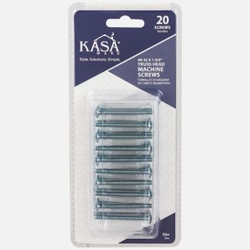8/32" x 1-3/4" Kasaware Truss Machine Screw, Plain Steel, 20 Pack