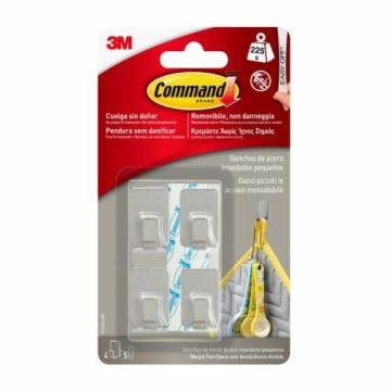 Command™ Small Stainless Steel Hooks 4-Pack