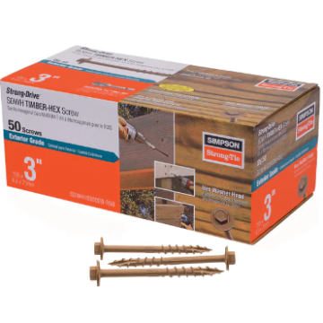 Swdh Timber Hex Screw 3" 50/Pk