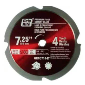 G/R 7-1/4" 4t Fiber Cement Blade