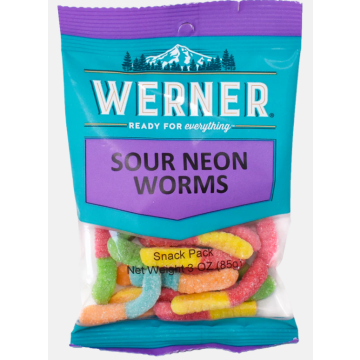 Werner Sour Neon Worms