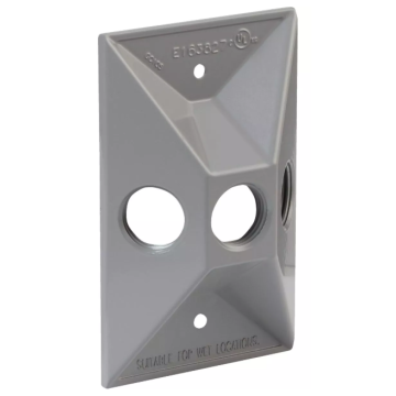 Bell 3-Outlet Rectangular Zinc Gray Cluster Weatherproof Electrical Outdoor Box Cover, Shrink Wrapped