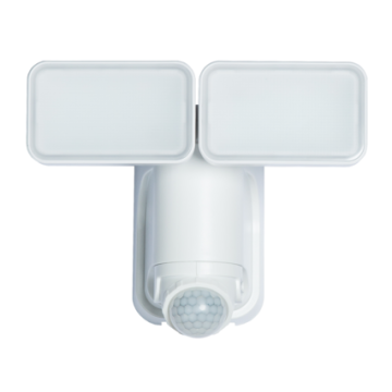 Heath Zenith Black Motion Activated Twin Head LED Solar Powered Security Light Fixture, 1000-Lumen
