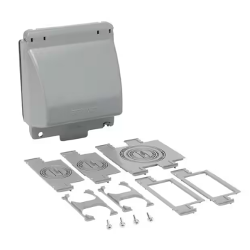 TayMac 2-Gang Vertical Mount Metallic In-Use Low Profile Outdoor Outlet Cover
