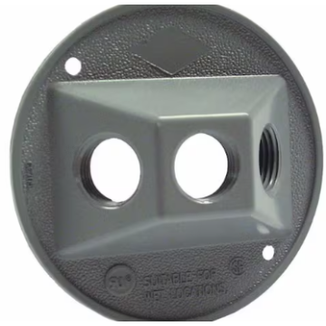 1-outlet Round Cluster Cover Gry