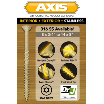 9 X 2-3/4"Axis Ext Wood 5lb