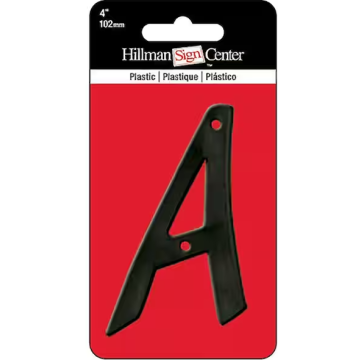 4 Blk Plastic Letter A