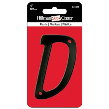 4 Blk Plastic Letter D