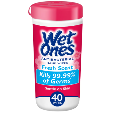 Wet Ones Fresh Scent Antibacterial Hand Cleaning Wipes Canister (40-Count)