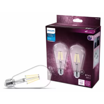 Philips Vintage 40W Equivalent Daylight ST19 Medium LED Decorative Light Bulb (2-Pack)
