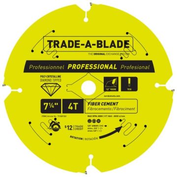 7 1/4" X 4T Fiber Cement PCD Blade