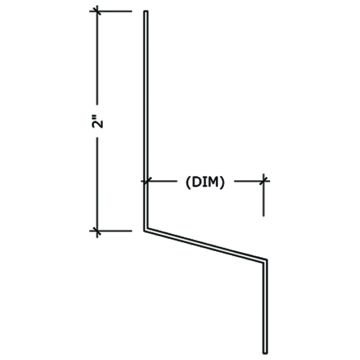 Z-Metal Flashing 1-1/4" X 10' White 2" Back
