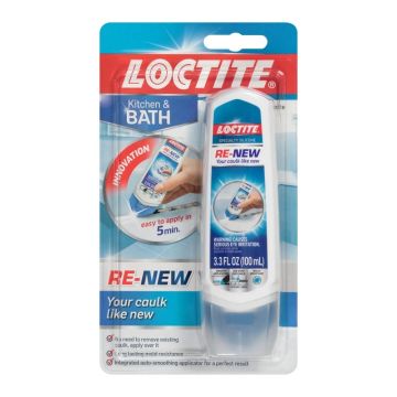 Re-new White Silicone Kitchen And Bath Caulk Sealant 2.7 Oz - Moisture Resistant