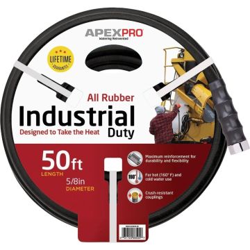 Apex Pro 5/8 In. Dia. x 25 Ft. Black Rubber Hot Water Garden Hose