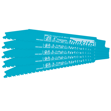 Makita 6" Metal Cutting Recipro Saw Blade, Progressive 5-Pack
