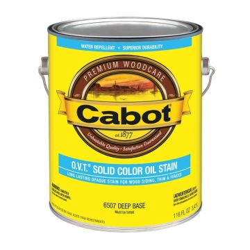Cabot Solid Color Oil Exterior Stain, 6507 Deep Base, 1 Gallon