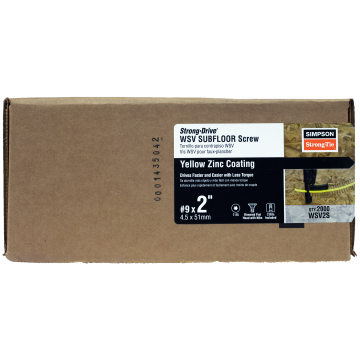 Image of Simpson Strong-Tie WSV2S Strong-Drive® WSV SUBFLOOR Screw (Collated) — #9 x 2 in. T25, Yellow Zinc (2000-Qty) (Pack of 100)