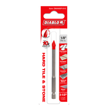 Diablo Tool 1/8" Hard Tile & Stone Carbide Tipped Drill Bit