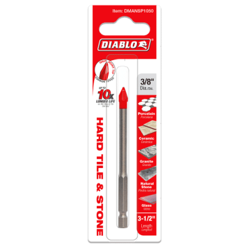 Diablo Tool 3/8" Hard Tile & Stone Carbide Tipped Drill Bit