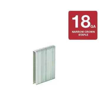 1/4" x 7/8" 18GA Collated Electrogalvanized L-Style Narrow Crown Finishing Staples 1000-Pack