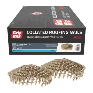 3/4 in. x 0.120 15-Degree Smooth Shank Electrogalvanized Wire Weld Coil Roofing Nails 7200 per Box