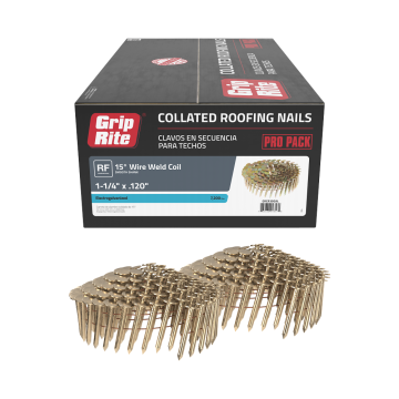 1-1/4 in. x 0.120 15-Degree Smooth Shank Electrogalvanized Wire Weld Coil Roofing Nails 7200 per Box
