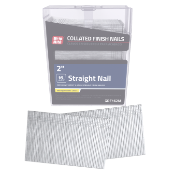 2" 16GA Electrogalvanized Smooth Shank Brad Nail 1000-Pack Grip-Rite 